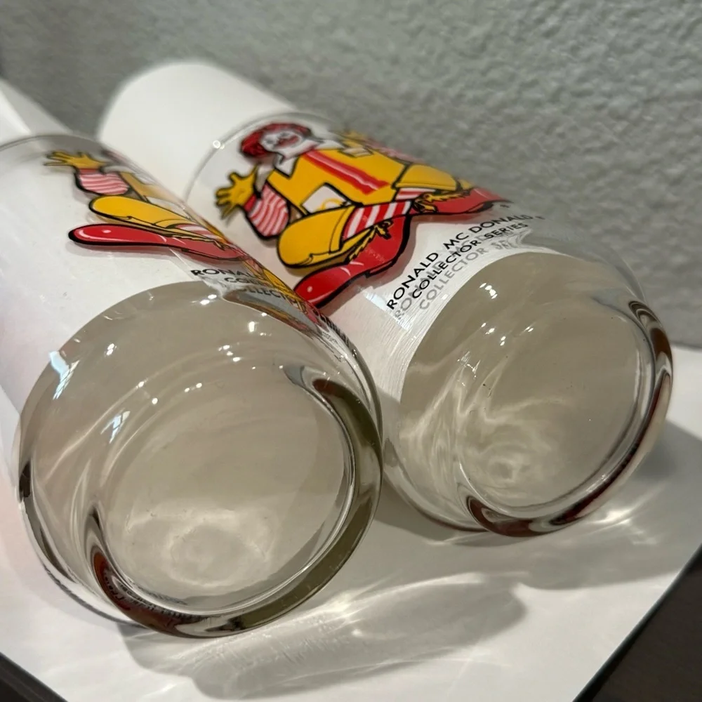 Lot‎ of 2 Vintage Ronald McDonald Collector Series Glass 1970's